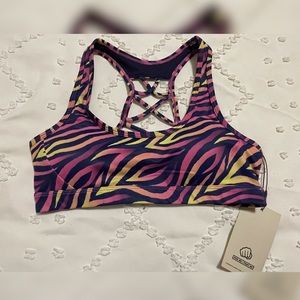 FeedMe FightMe Small Neon Tiger sports bra new with tags